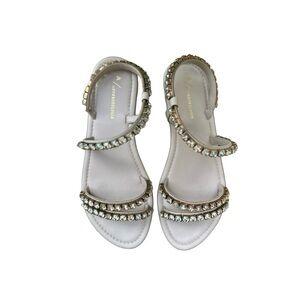 Anthropologie Alexis Wraparound Rhinestone Embellished Sandals Size 9